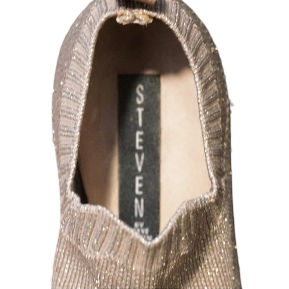 STEVEN by Steve Madden Rose Gold Metallic Sock Wedge Shoes - Picture 6 of 6